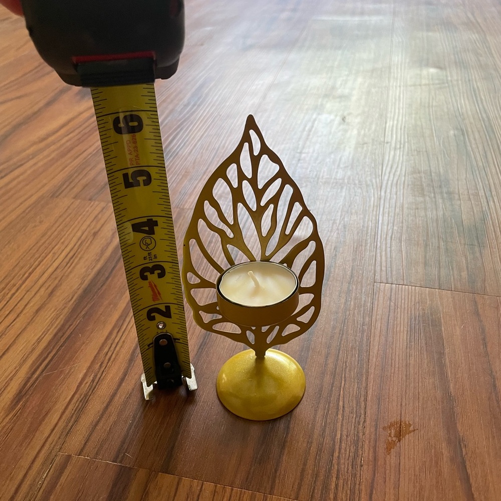 Gold Leaf Candle Holder